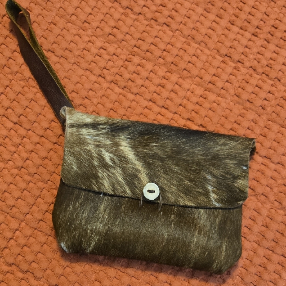 Handmade FOXY COW wristlet